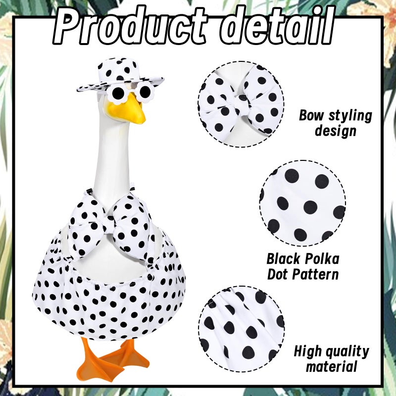 JcHrmers Hawaiian Goose Outfit Summer Porch Goose Outfits Bikini Goose Clothes Cute Goose Costume for Outdoor Garden Yard Decor(White) - Image 2
